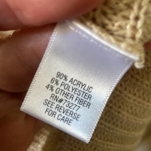 Convertible Knit Tunic Sweater with Removable Cowl Silver Metal Neck - Picture 6 of 6